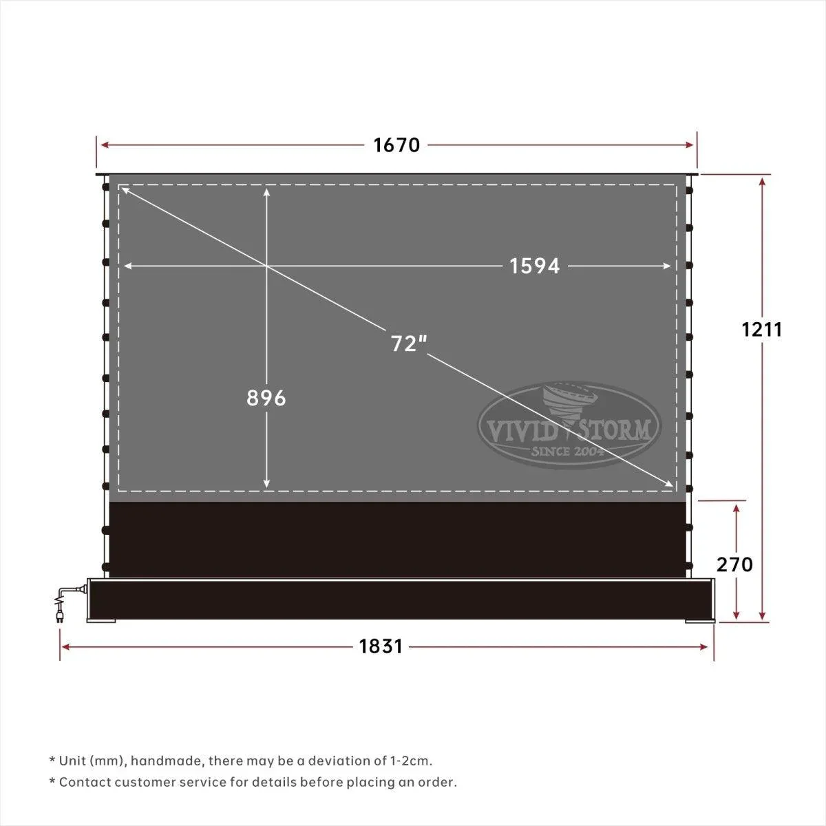72"-120" VIVIDSTORM S PRO Motorized Tension Floor Rising UST ALR Projector Screen - Image 17