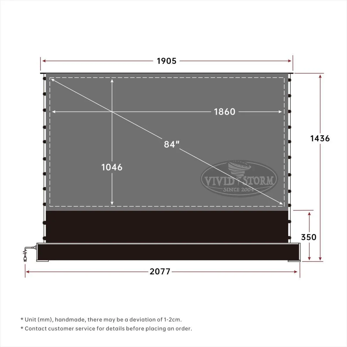 72"-120" VIVIDSTORM S PRO Motorized Tension Floor Rising UST ALR Projector Screen - Image 18