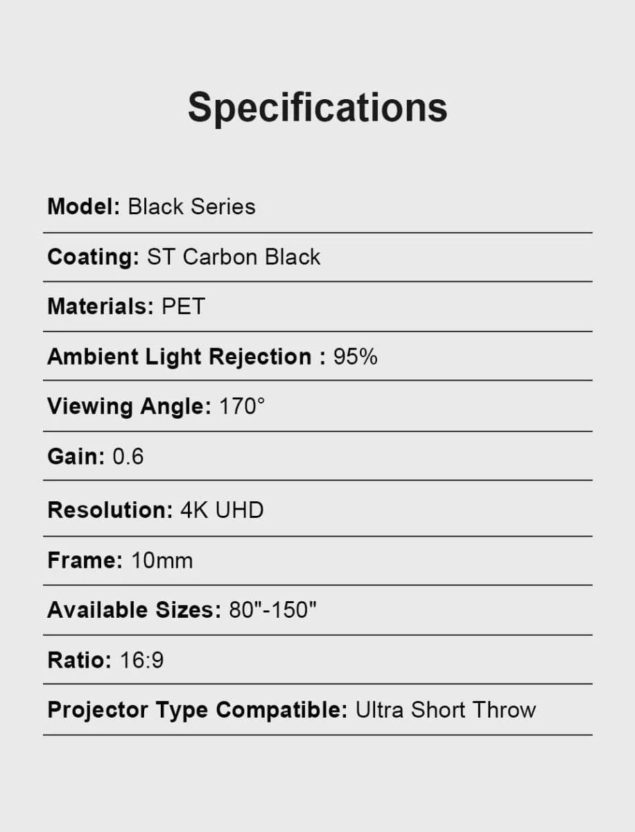 120 inch NothingProjector Black Series 95% ALR Ultra Short Throw Projector Screen - Image 15