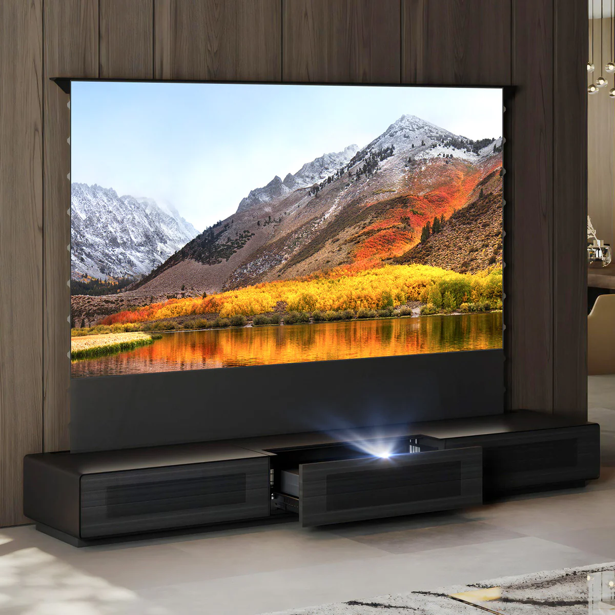 Shore Fully-Assembled Modern Matte TV Stand for UST Projector - Image 18