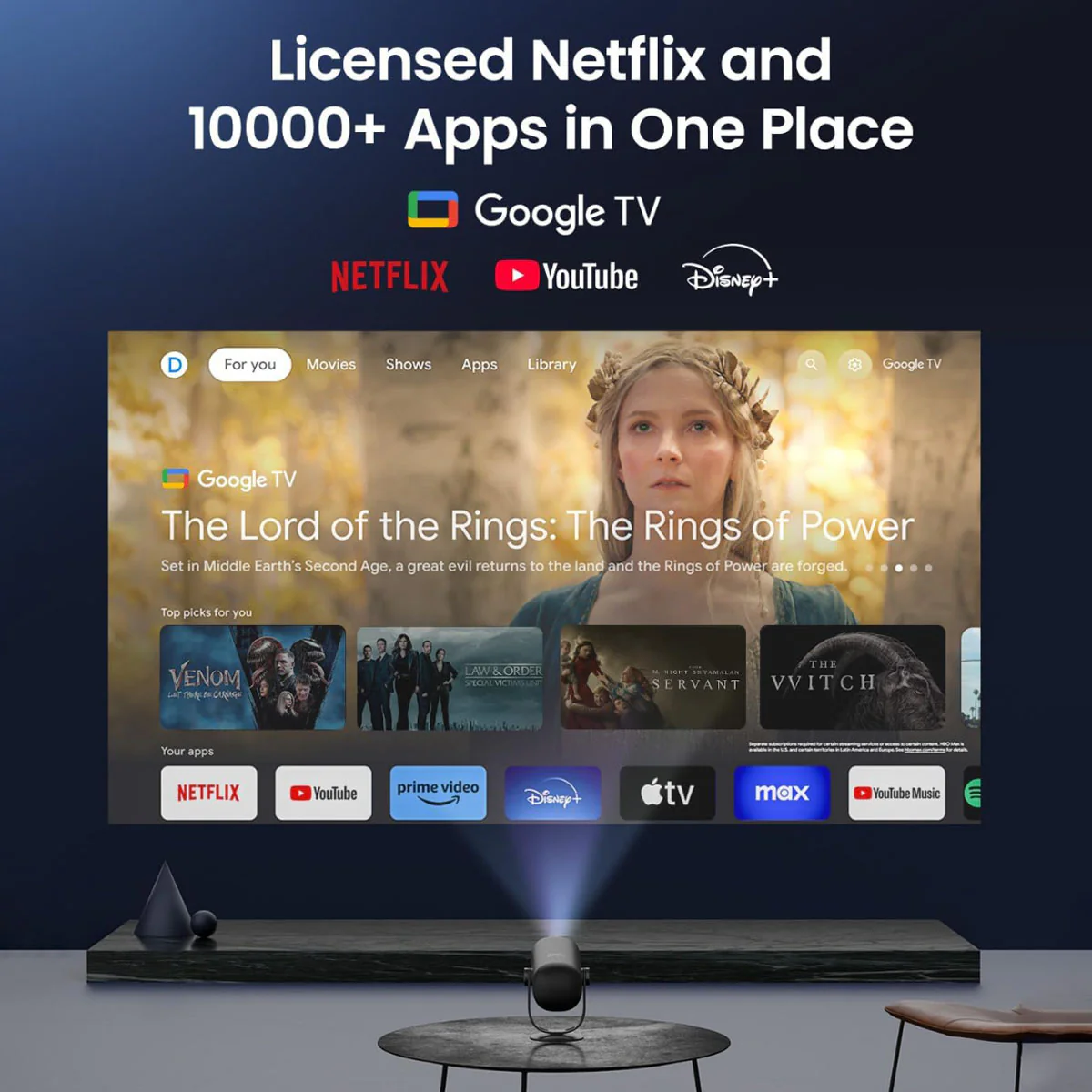 Dangbei Freedo Portable 1080P Google TV Projector With Licensed Netflix -MLTI - Image 13