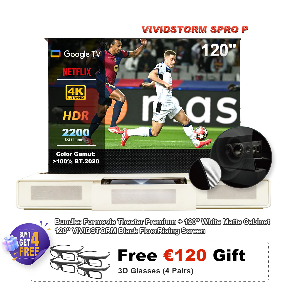 Formovie Theater Premium Triple Laser 4K TV Ultra Short Throw Projector - Image 8