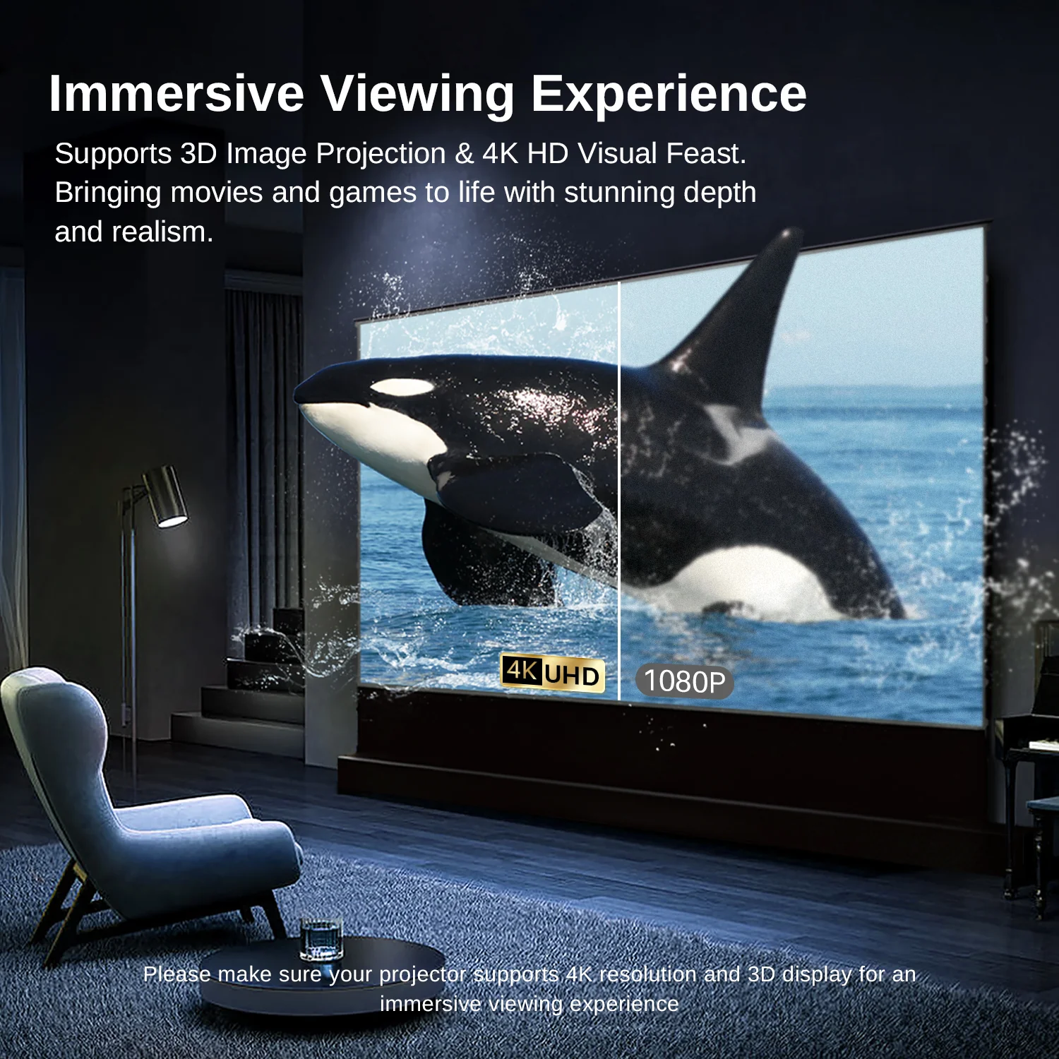 84''-130'' NothingProjector Black Series 95% ALR Motorized Floor Rising Screen For Ultra Short Throw Projector - Image 5