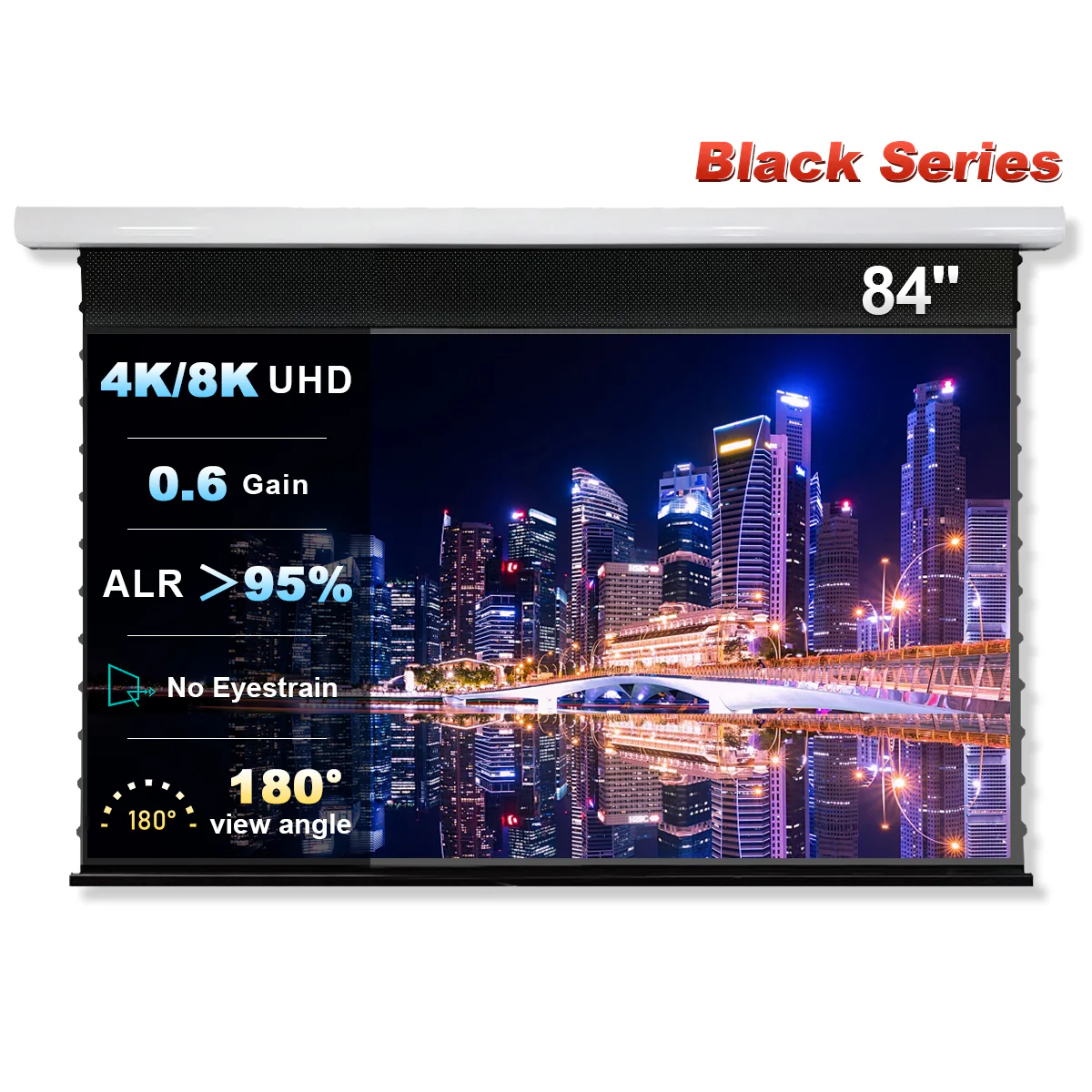 NothingProjector Black Series Slimline Motorized Tension Drop Down 95% ALR Projector Screen - Image 10
