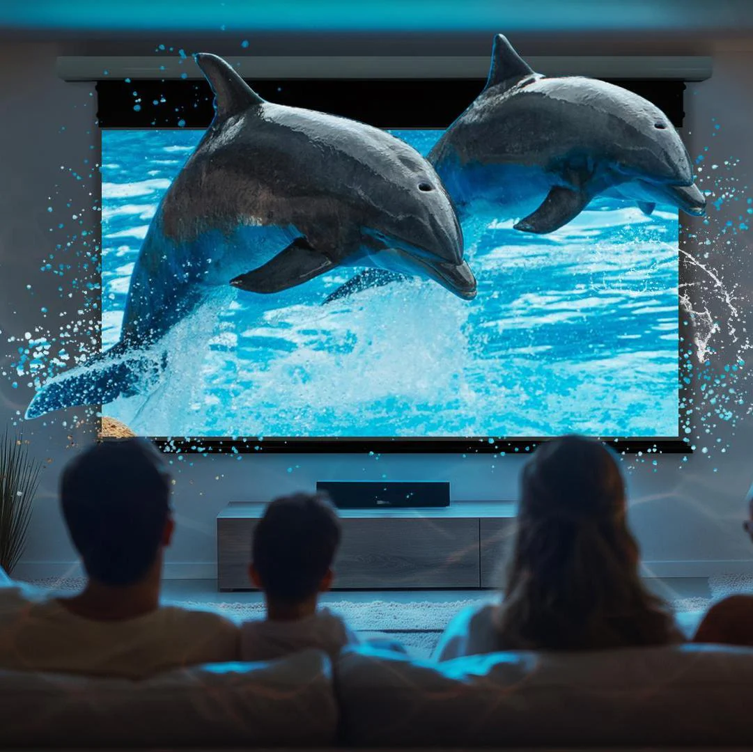 NothingProjector Black Series Slimline Motorized Tension Drop Down 95% ALR Projector Screen - Image 17