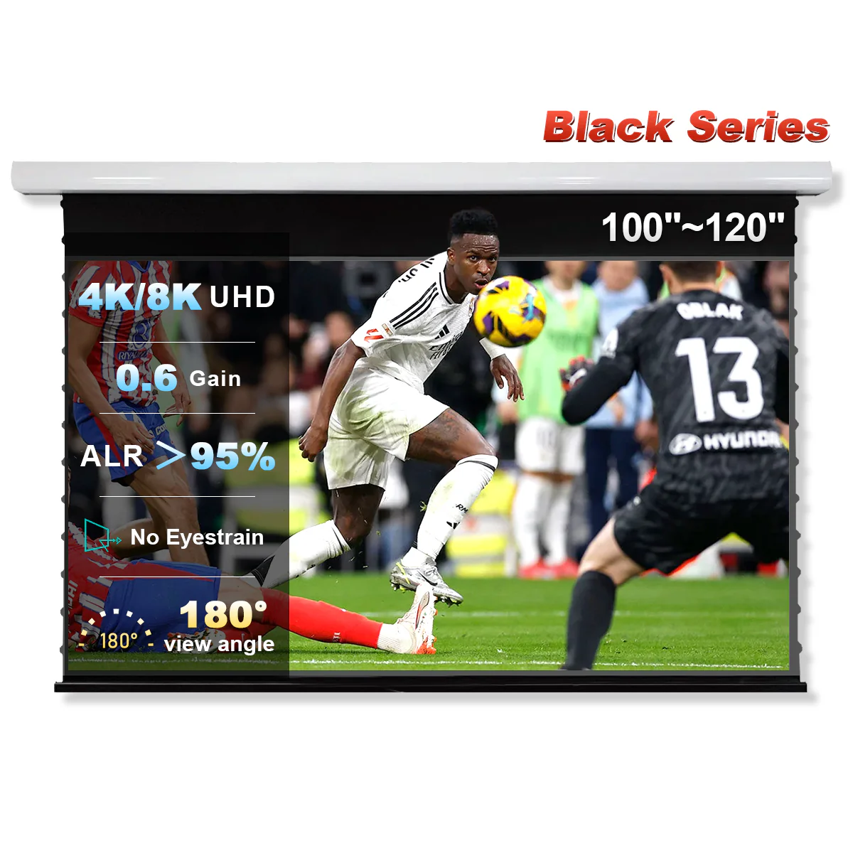 NothingProjector Black Series Slimline Motorized Tension Drop Down 95% ALR Projector Screen - Image 24