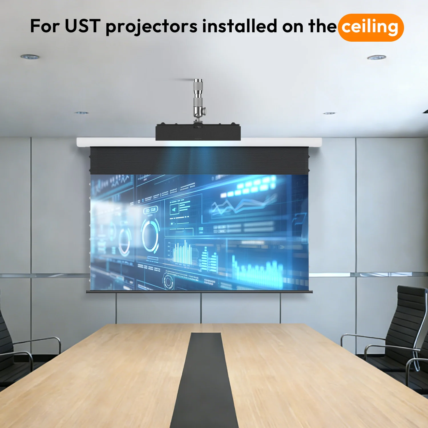 NothingProjector Black Series Slimline Motorized Tension Drop Down 95% ALR Projector Screen - Image 3