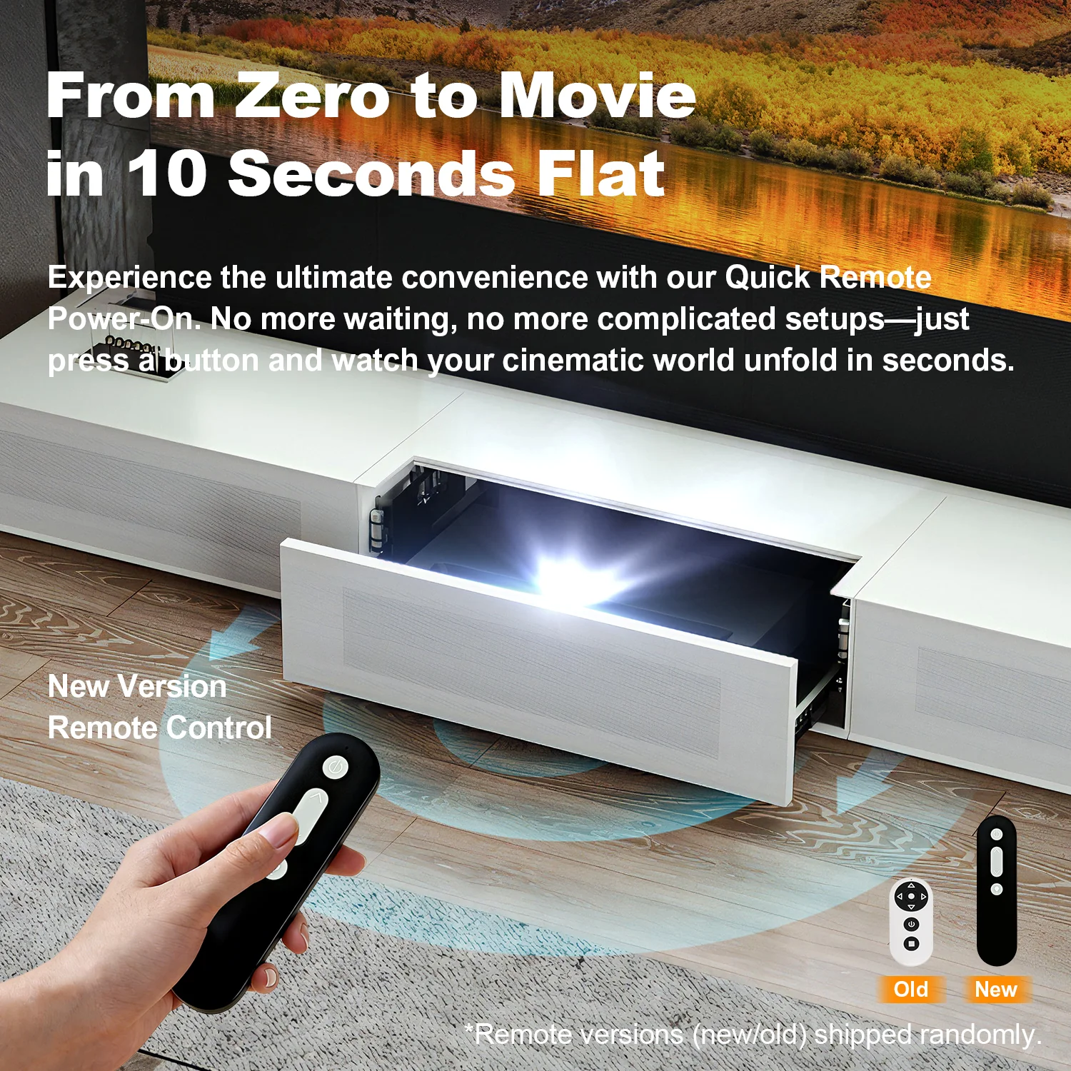 Shore Fully-Assembled Modern Matte TV Stand for UST Projector - Image 9