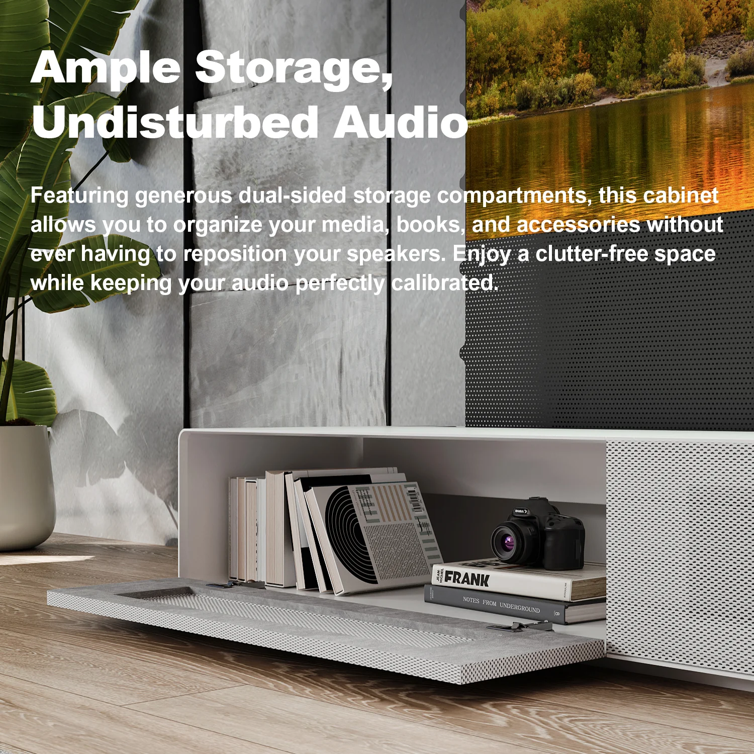 Shore Fully-Assembled Modern Matte TV Stand for UST Projector - Image 10
