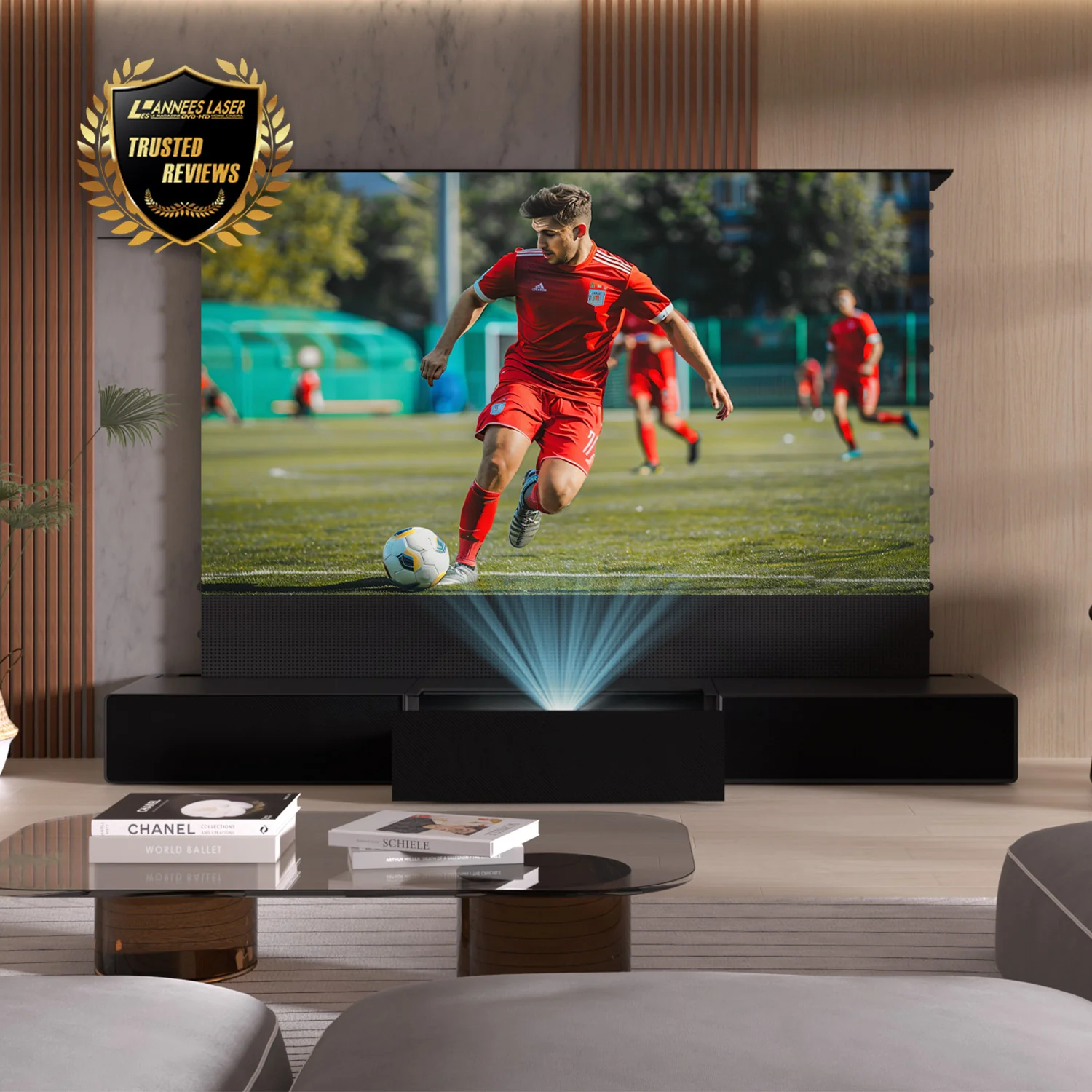 Shore Fully-Assembled Modern Matte TV Stand for UST Projector - Image 15