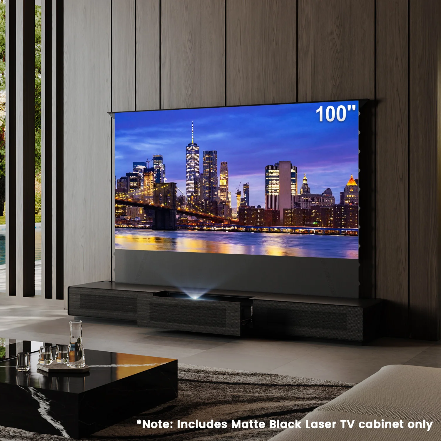 Shore Fully-Assembled Modern Matte TV Stand for UST Projector - Image 3