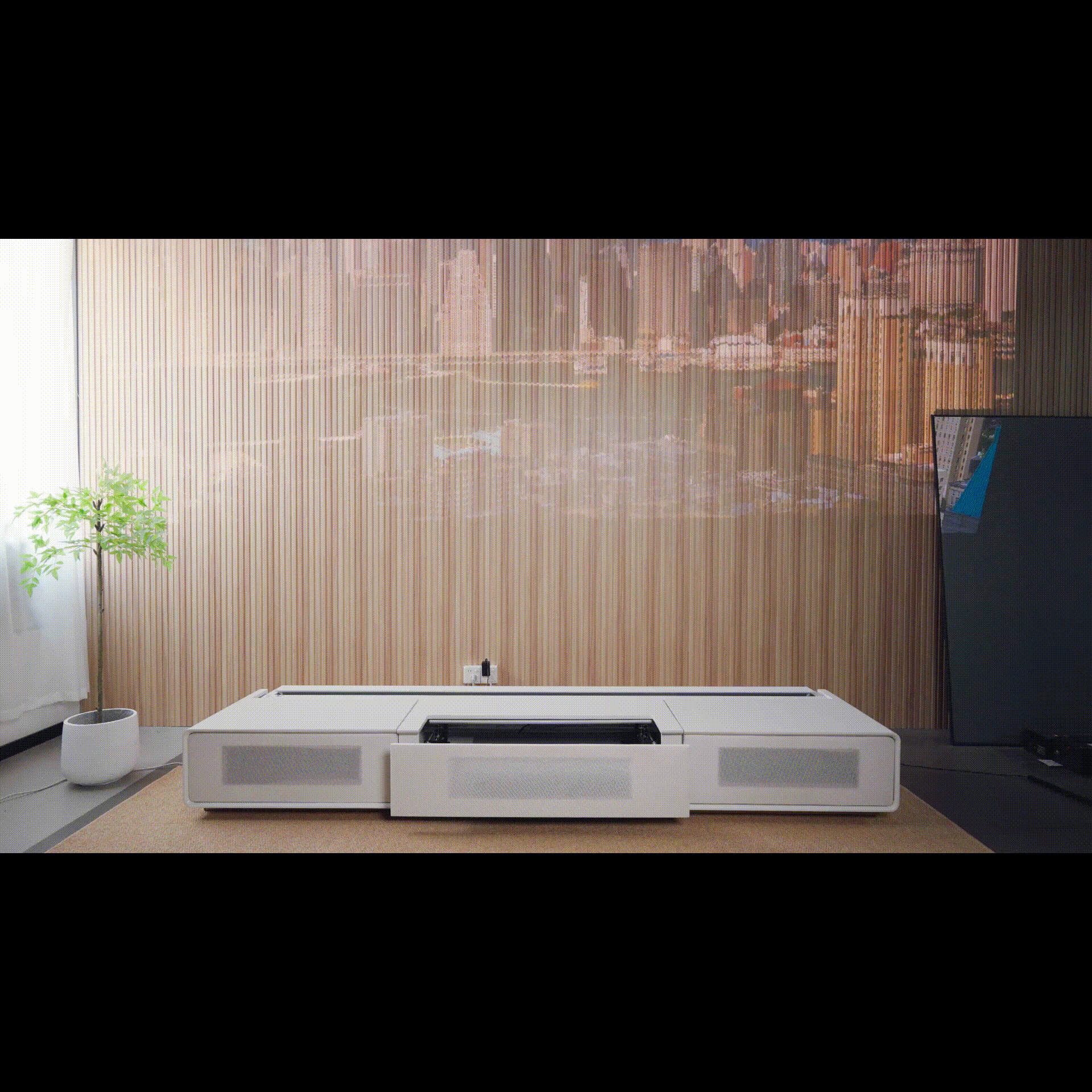Shore Fully-Assembled Modern Matte TV Stand for UST Projector - Image 32