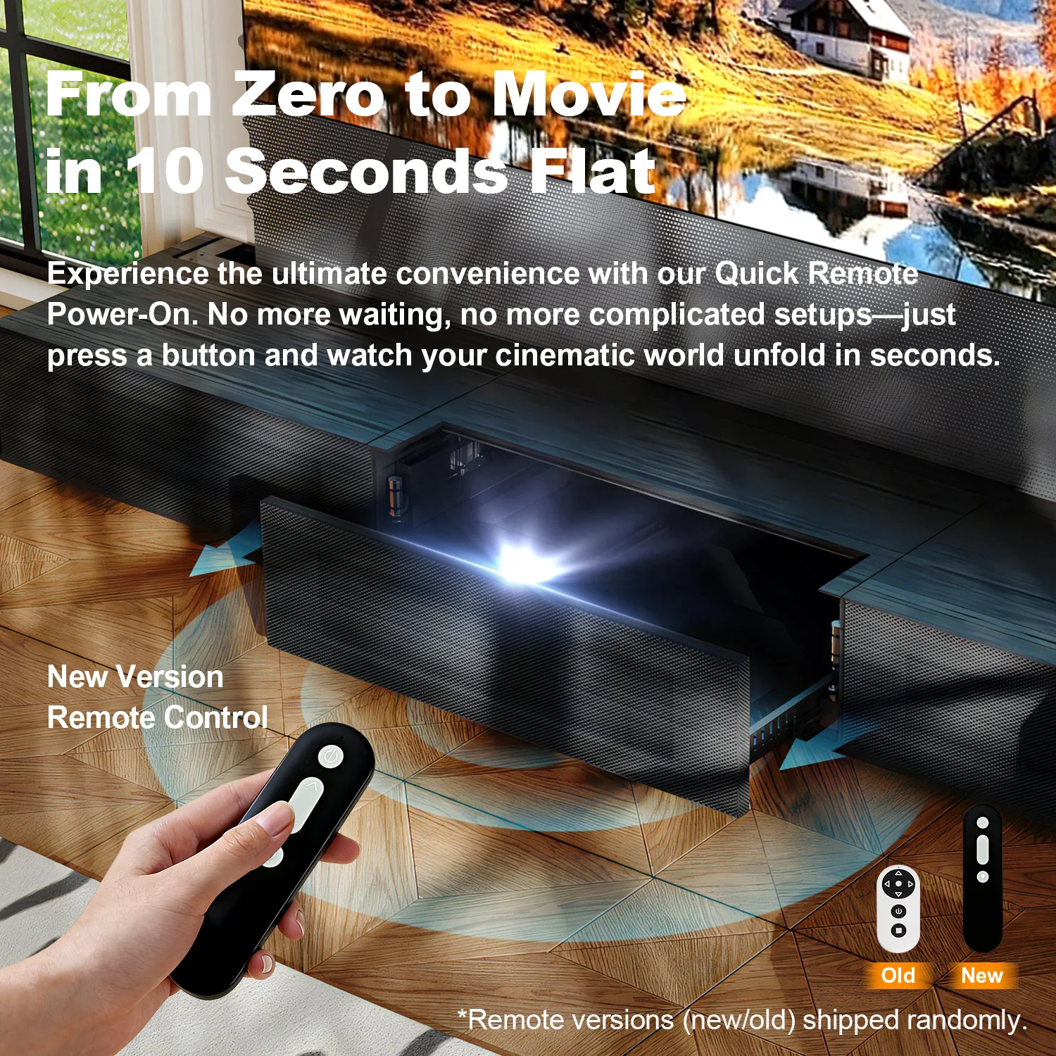 Shore Wood Grain TV Cabinet for Ultra Short Throw Projector (Pre-Assembled) - Image 10