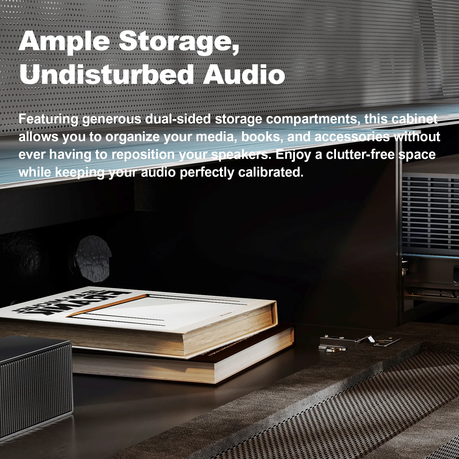 Shore Wood Grain TV Cabinet for Ultra Short Throw Projector (Pre-Assembled) - Image 11